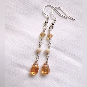 Glass Teardrop Dangle Earrings